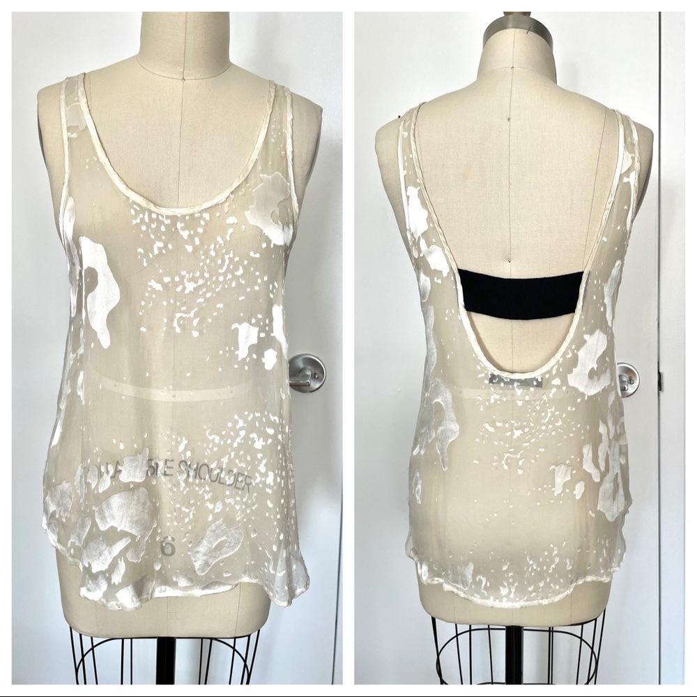 Patterson J Kincaid sheer leopard burnout tank